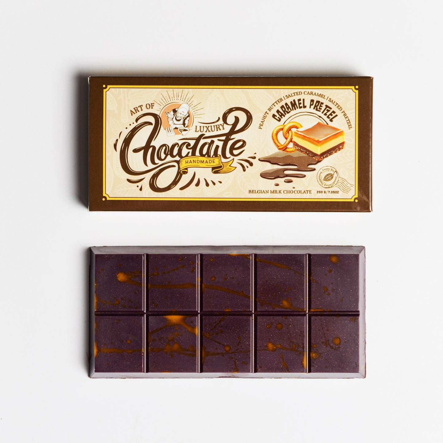 بار البريتزل بالكراميل والفول السوداني